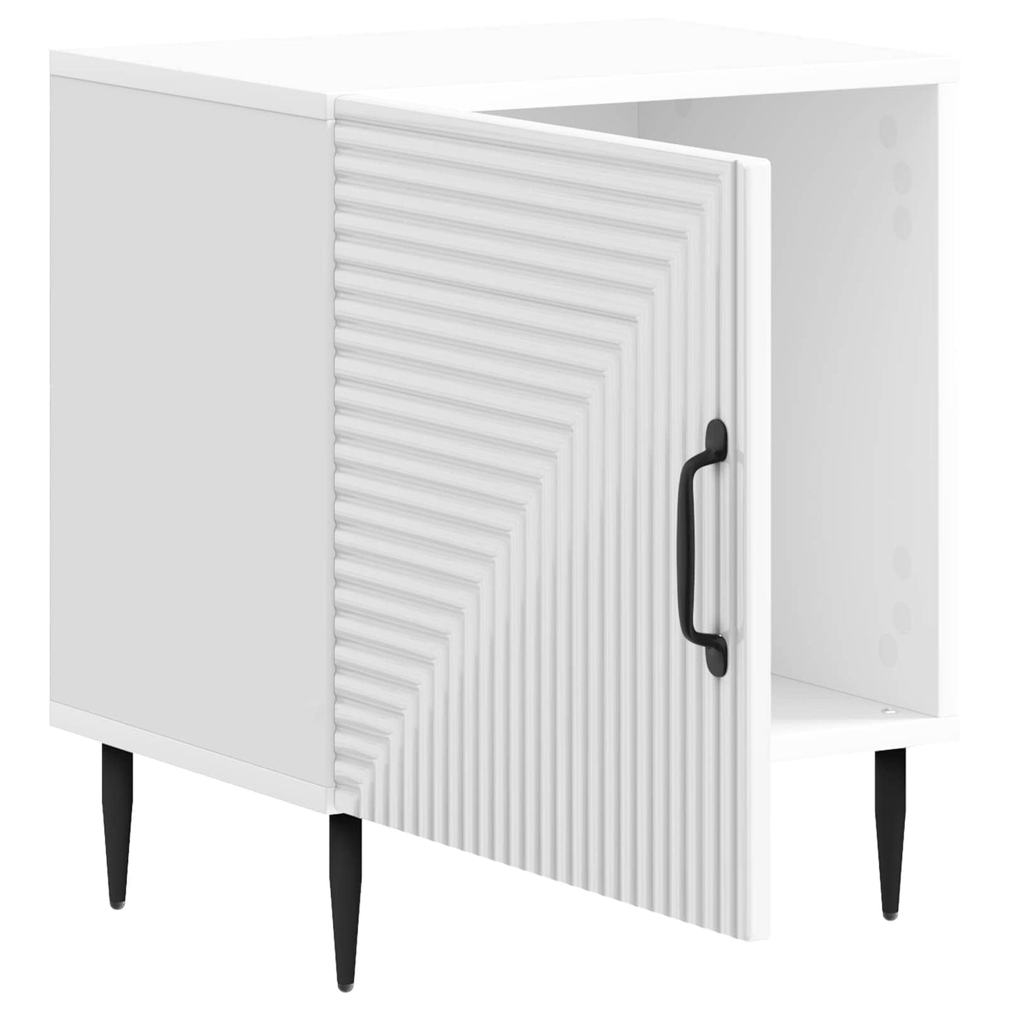 Bedside Cabinet High Gloss White 43 x 34.5 x 50 cm