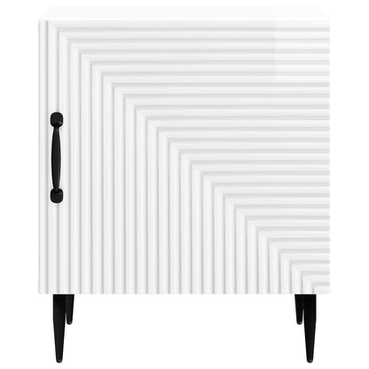 Bedside Cabinet 2 pcs High Gloss White 43 x 34.5 x 50 cm