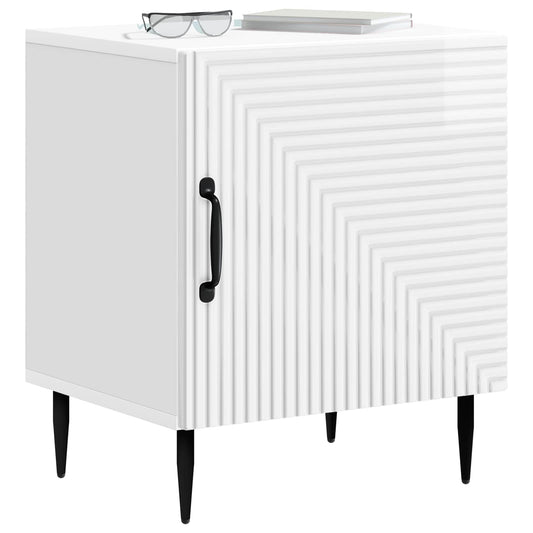 Bedside Cabinet 2 pcs High Gloss White 43 x 34.5 x 50 cm