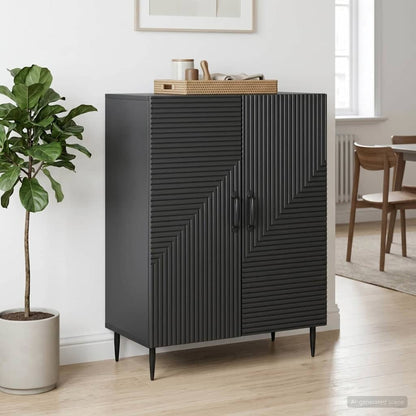 Sideboard Black 66 x 34.5 x 89.5 cm Engineered Wood