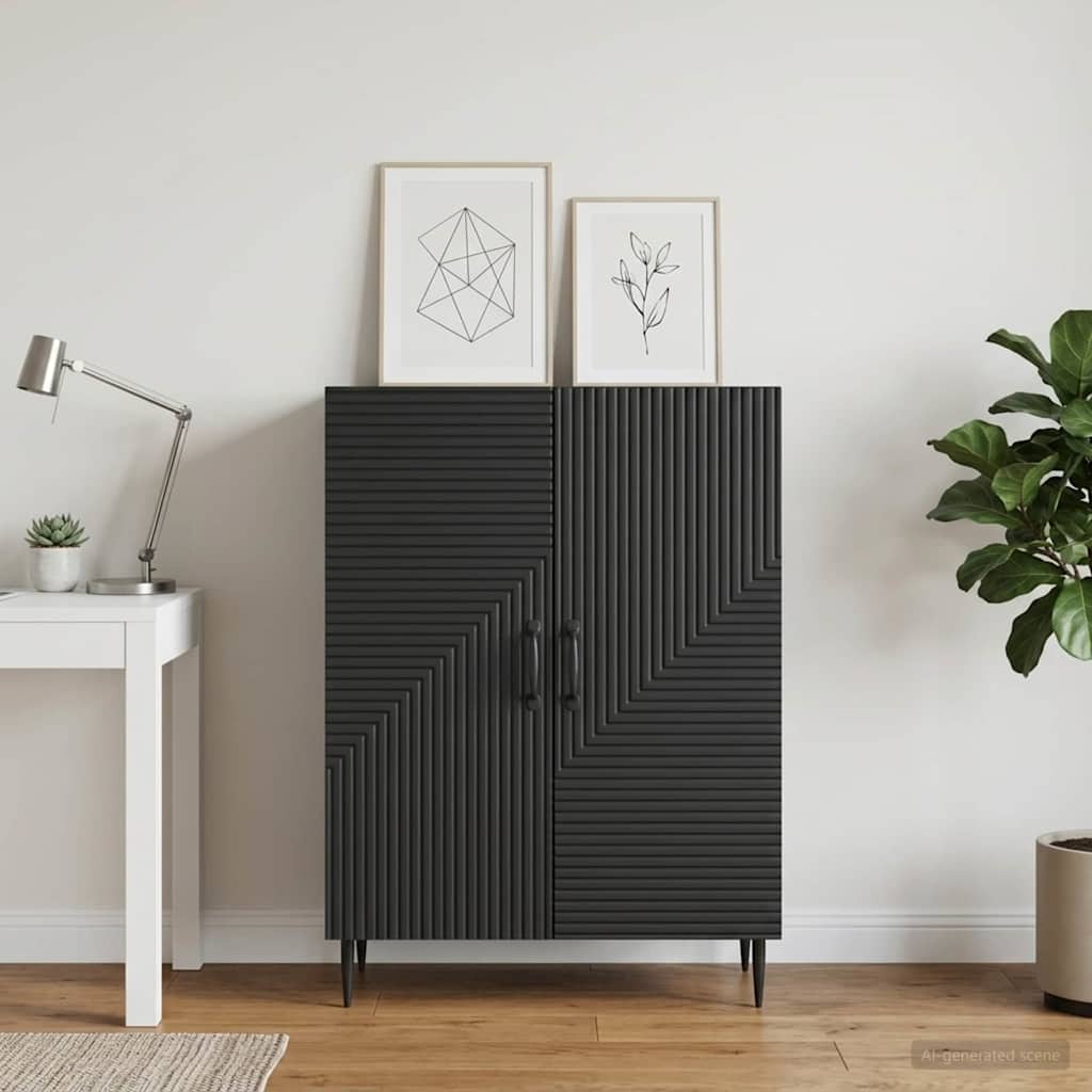 Sideboard Black 66 x 34.5 x 89.5 cm Engineered Wood
