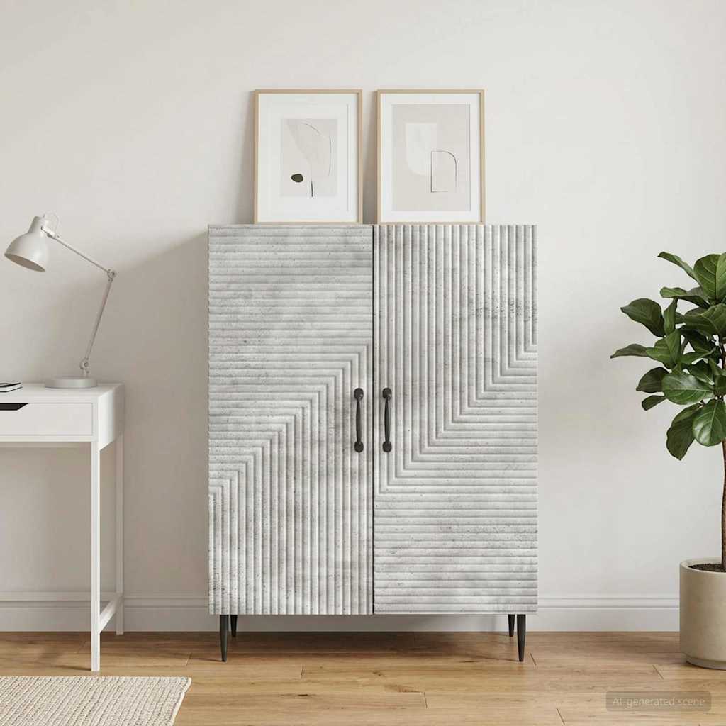 Sideboard Concrete Grey 66 x 34.5 x 89.5 cm Engineered Wood
