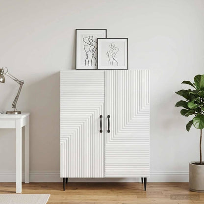 Sideboard High Gloss White 66 x 34.5 x 89.5 cm Engineered Wood
