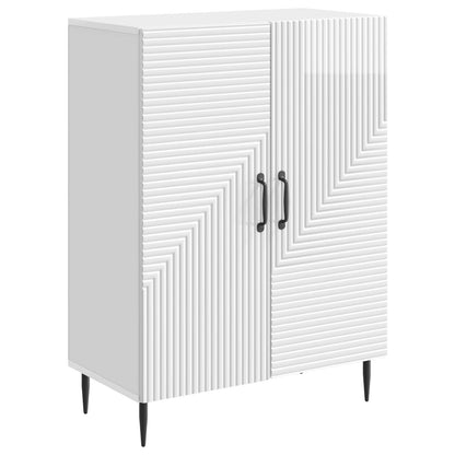 Sideboard High Gloss White 66 x 34.5 x 89.5 cm Engineered Wood