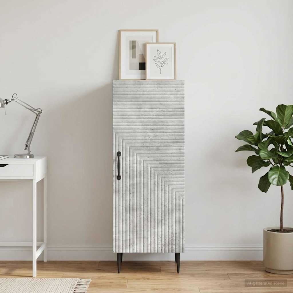 Sideboard Concrete Grey 33 x 34.5 x 89.5 cm Engineered Wood