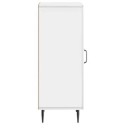 Sideboard High Gloss White 33 x 34.5 x 89.5 cm Engineered Wood