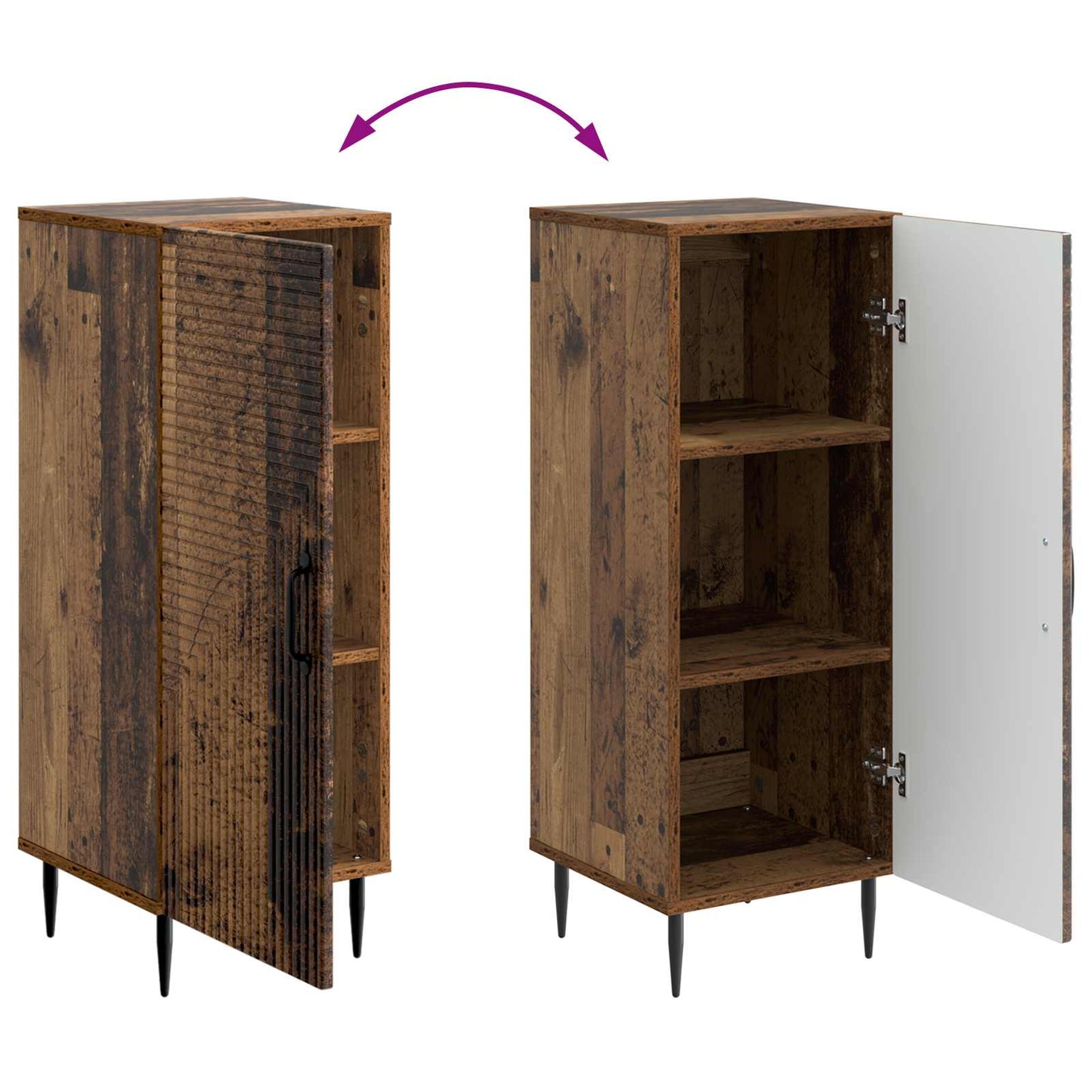 Sideboard Old Wood 33 x 34.5 x 89.5 cm Engineered Wood