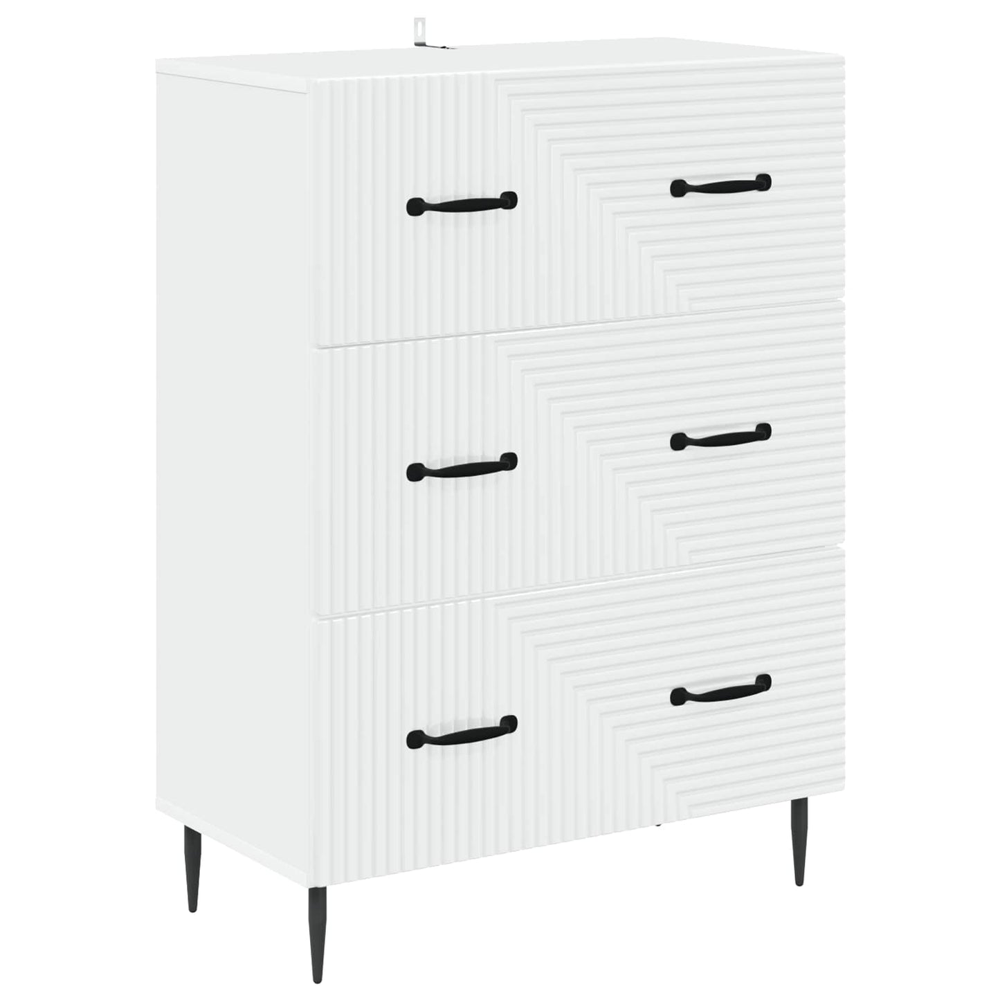 Drawer Cabinet White 66 x 34.5 x 89.5 cm Engineered Wood