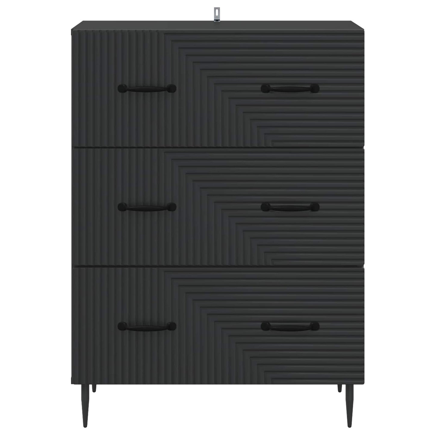 Drawer Cabinet Black 66 x 34.5 x 89.5 cm Engineered Wood
