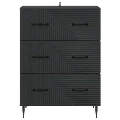 Drawer Cabinet Black 66 x 34.5 x 89.5 cm Engineered Wood