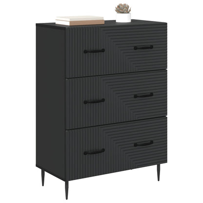 Drawer Cabinet Black 66 x 34.5 x 89.5 cm Engineered Wood