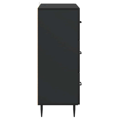 Drawer Cabinet Black 66 x 34.5 x 89.5 cm Engineered Wood