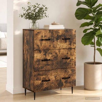 Drawer Cabinet 66 x 34.5 x 89.5 cm Engineered Wood Smoked Oak
