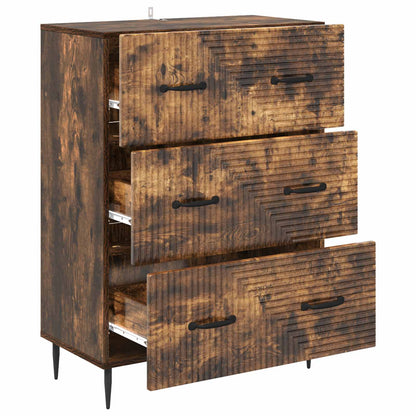 Drawer Cabinet Smoked Oak 66 x 34.5 x 89.5 cm Engineered Wood