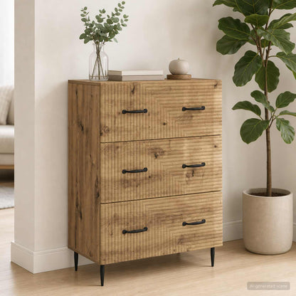 Drawer Cabinet Artisan Oak 66 x 34.5 x 89.5 cm Engineered Wood