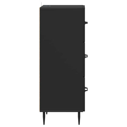 Drawer Cabinet Black 33 x 34.5 x 89.5 cm Engineered Wood