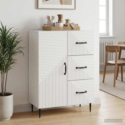 Sideboard with Drawer White 66 x 34.5 x 89.5 cm Engineered Wood