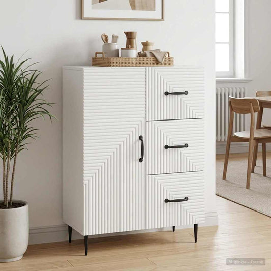 Sideboard White 66 x 34.5 x 89.5 cm Engineered Wood