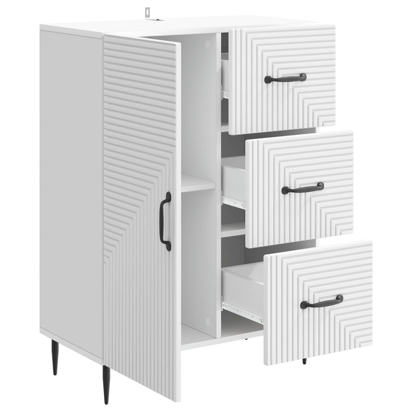 Sideboard with Drawer White 66 x 34.5 x 89.5 cm Engineered Wood