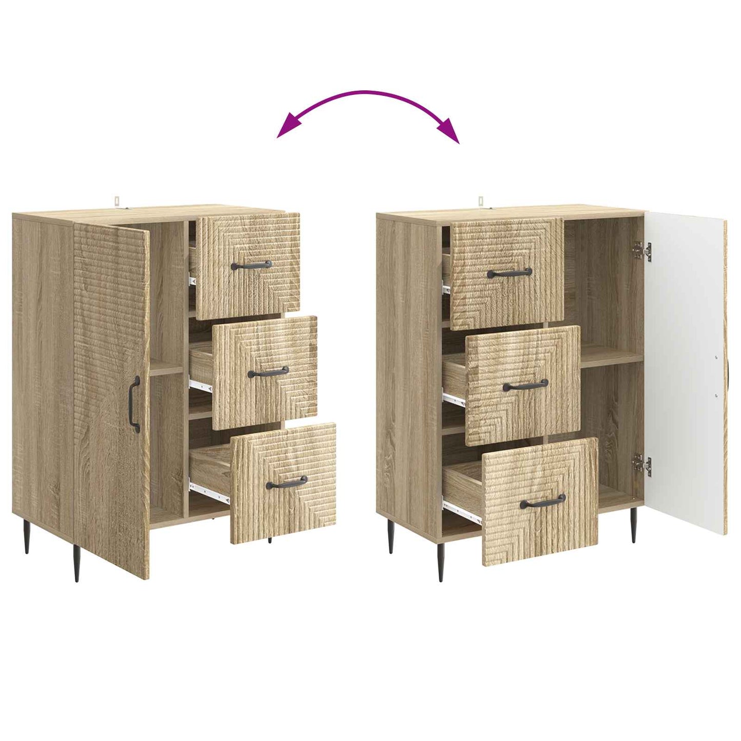 Sideboard Sonoma Oak 66 x 34.5 x 89.5 cm Engineered Wood