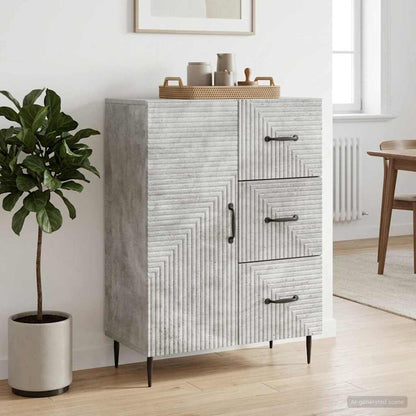 Sideboard Concrete Grey 66 x 34.5 x 89.5 cm Engineered Wood