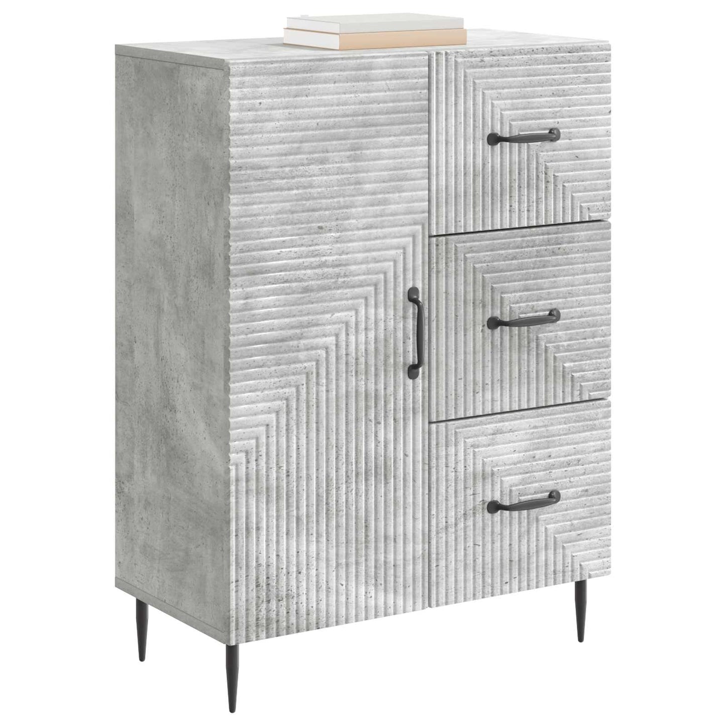 Sideboard Concrete Grey 66 x 34.5 x 89.5 cm Engineered Wood