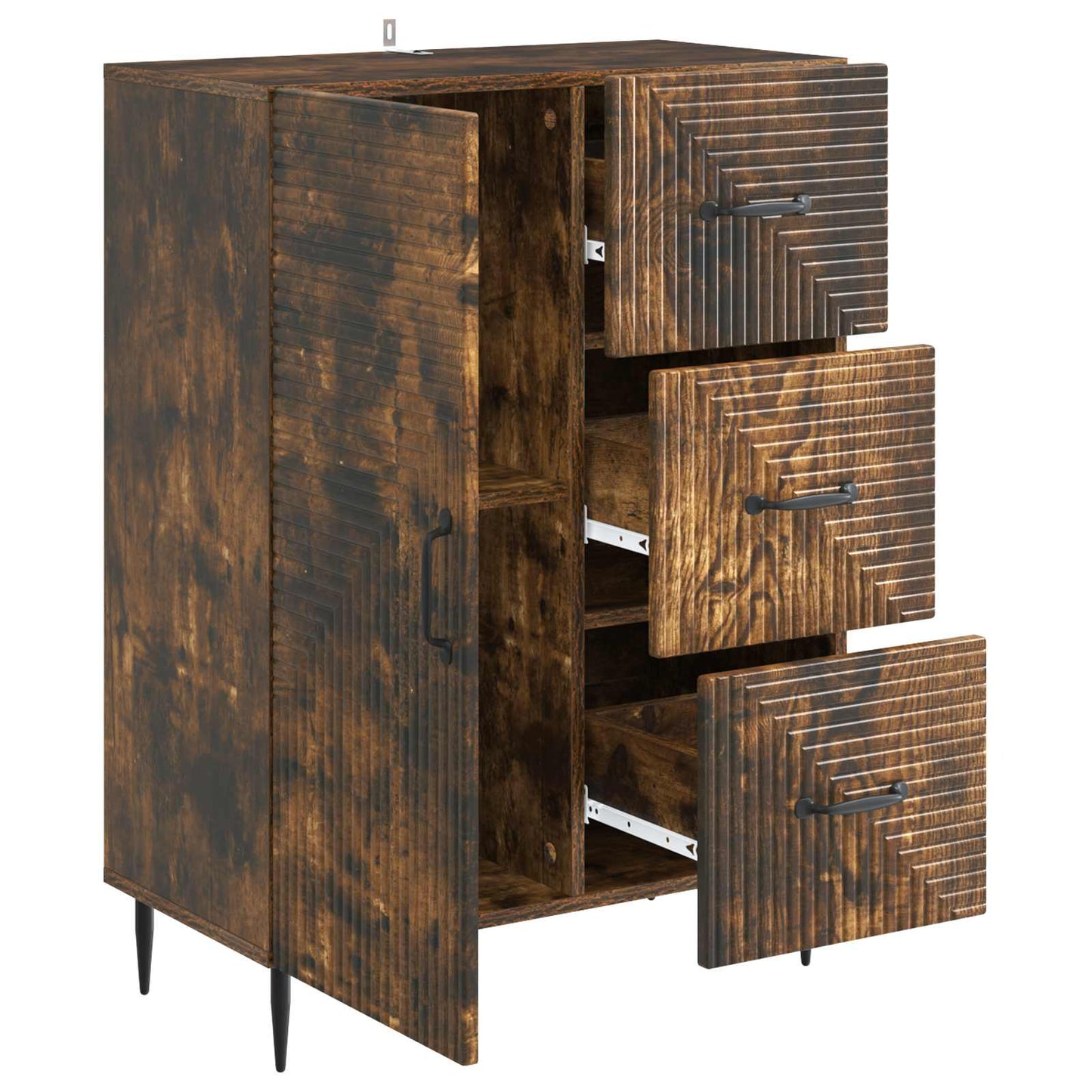 Sideboard Smoked Oak 66 x 34.5 x 89.5 cm Engineered Wood