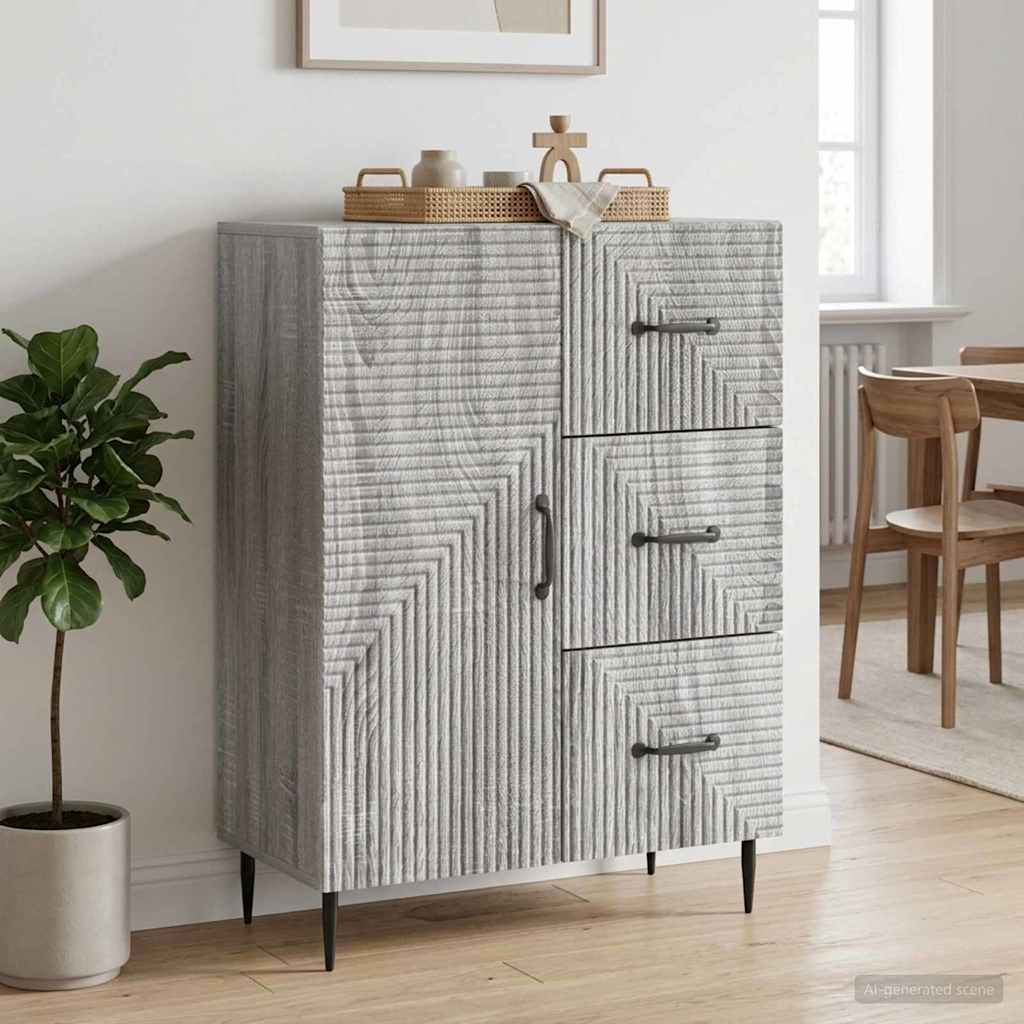 Sideboard Grey Sonoma 66 x 34.5 x 89.5 cm Engineered Wood