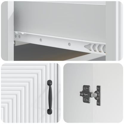 Sideboard with Drawer White 66 x 34.5 x 89.5 cm Engineered Wood