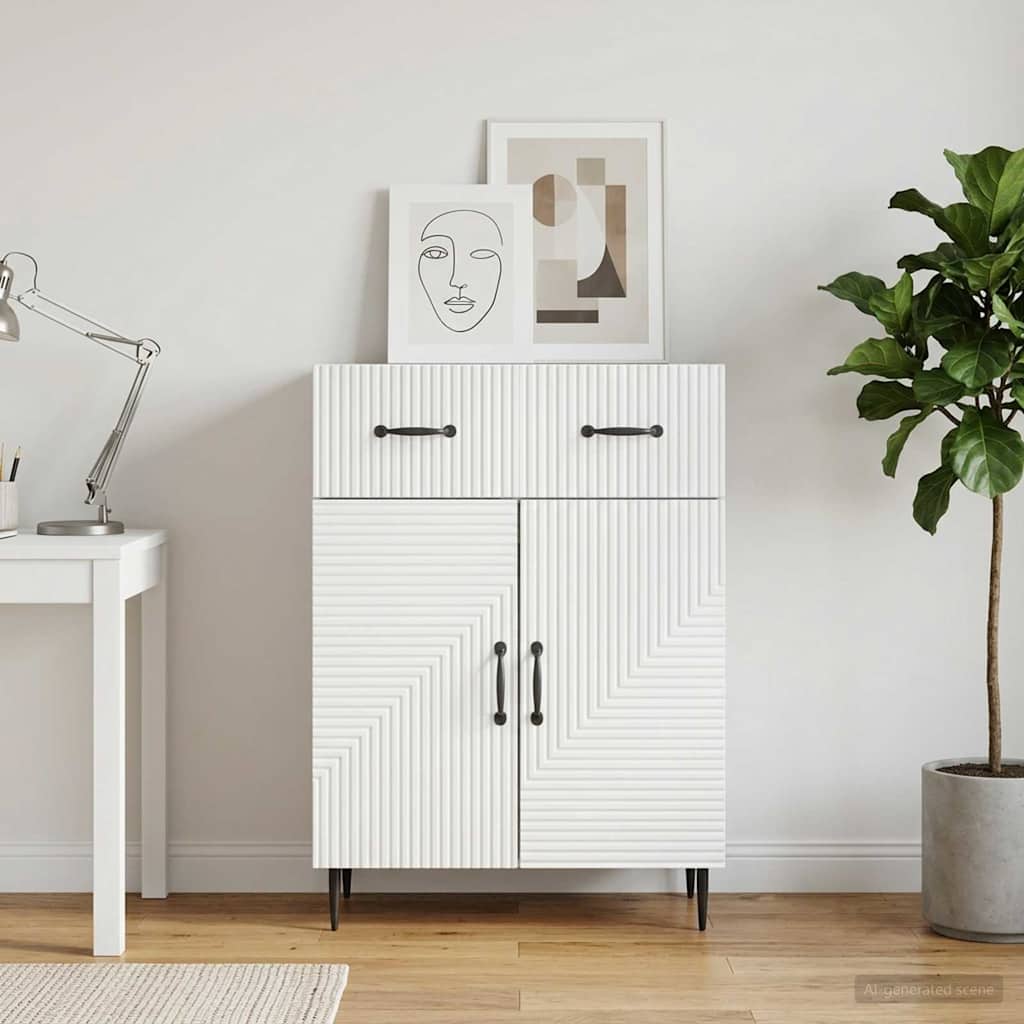Sideboard with Drawer White 66 x 34.5 x 89.5 cm Engineered Wood