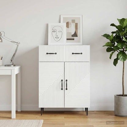 Sideboard with Drawer White 66 x 34.5 x 89.5 cm Engineered Wood