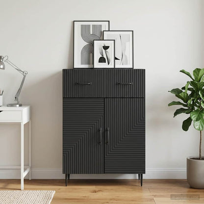 Sideboard with Drawer Black 66 x 34.5 x 89.5 cm Engineered Wood