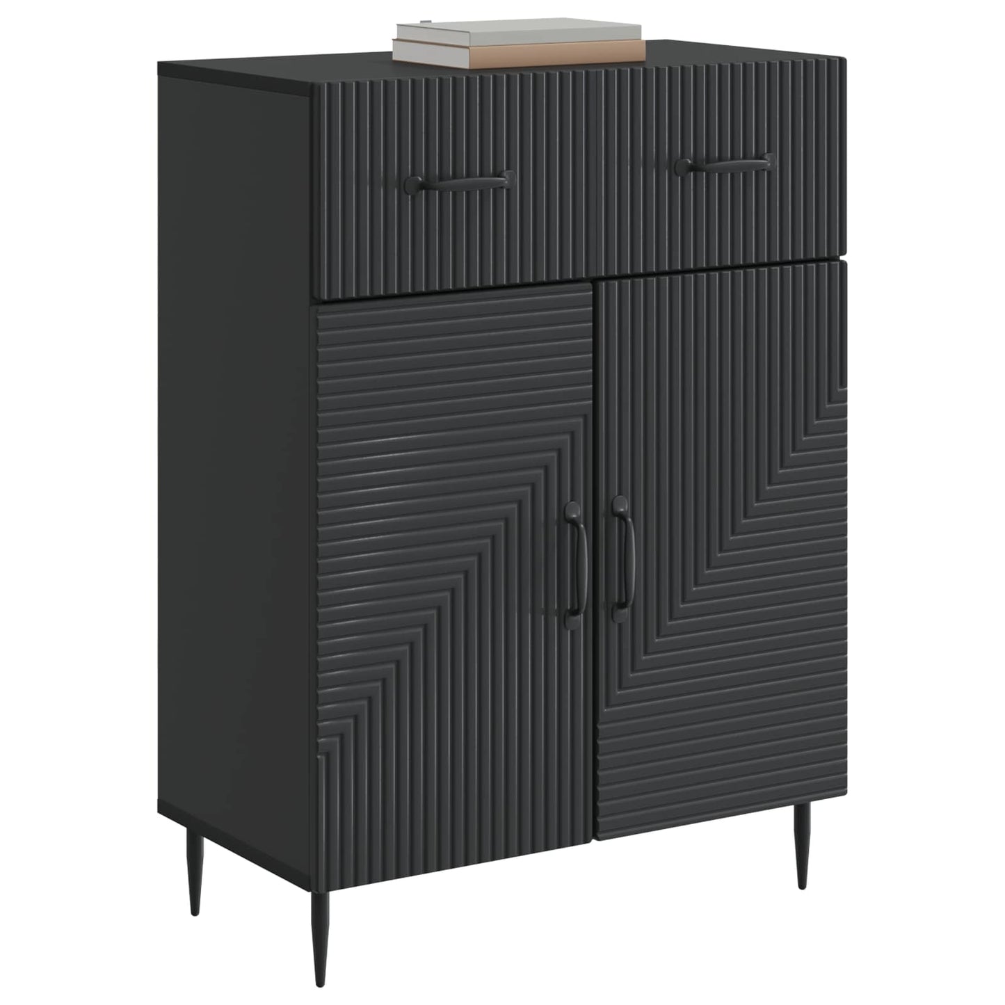 Sideboard with Drawer Black 66 x 34.5 x 89.5 cm Engineered Wood