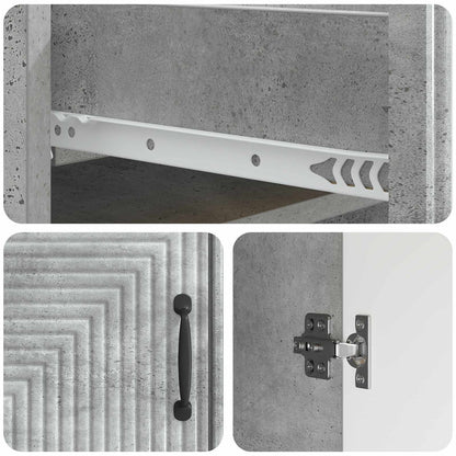 Sideboard Concrete Grey 66 x 34.5 x 89.5 cm Engineered Wood