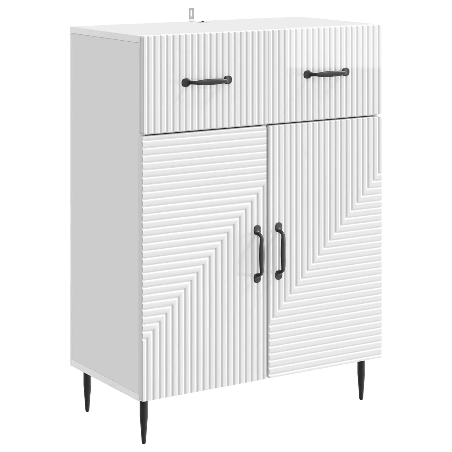 Sideboard High Gloss White 66 x 34.5 x 89.5 cm Engineered Wood