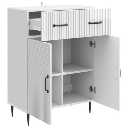 Sideboard High Gloss White 66 x 34.5 x 89.5 cm Engineered Wood