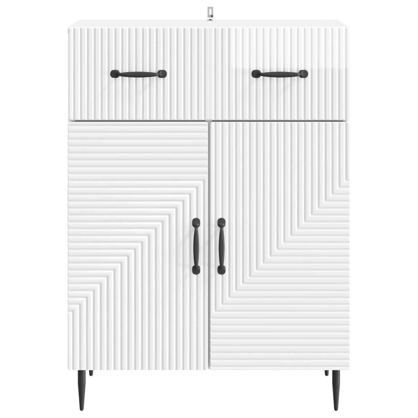Sideboard High Gloss White 66 x 34.5 x 89.5 cm Engineered Wood