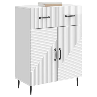 Sideboard High Gloss White 66 x 34.5 x 89.5 cm Engineered Wood