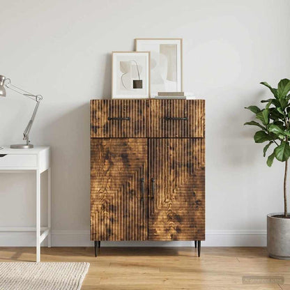 Sideboard Smoked Oak 66 x 34.5 x 89.5 cm Engineered Wood