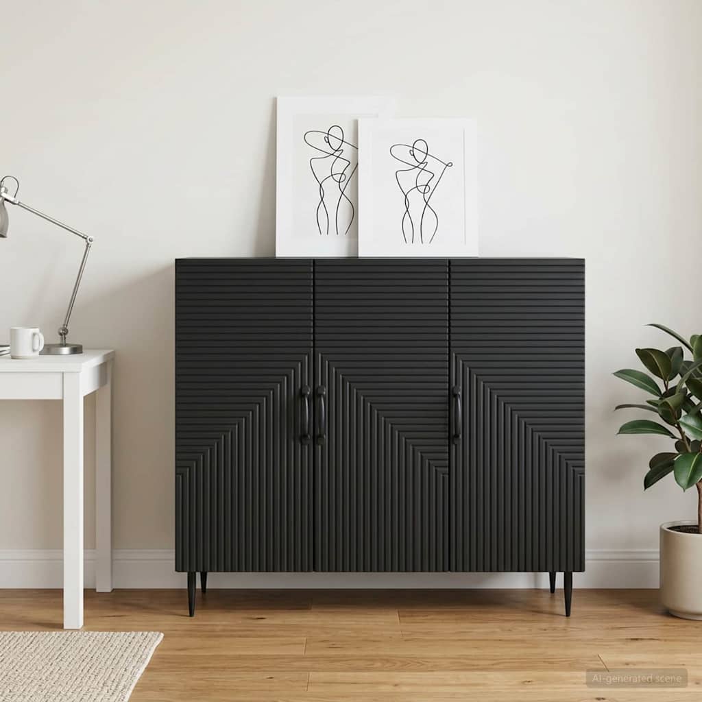 Sideboard Black 89 x 34.5 x 80 cm Engineered Wood