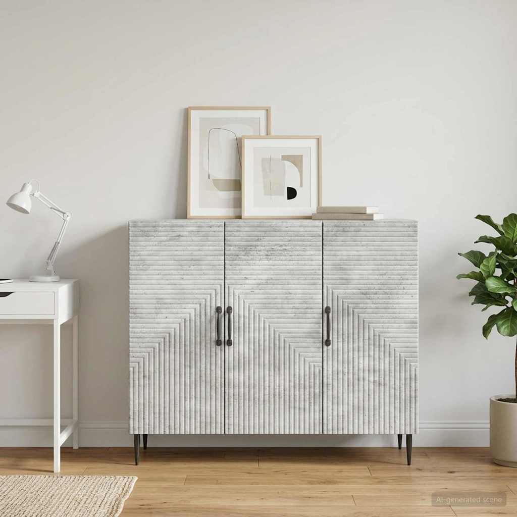 Sideboard Concrete Grey 89 x 34.5 x 80 cm Engineered Wood