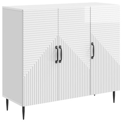 Sideboard High Gloss White 89 x 34.5 x 80 cm Engineered Wood