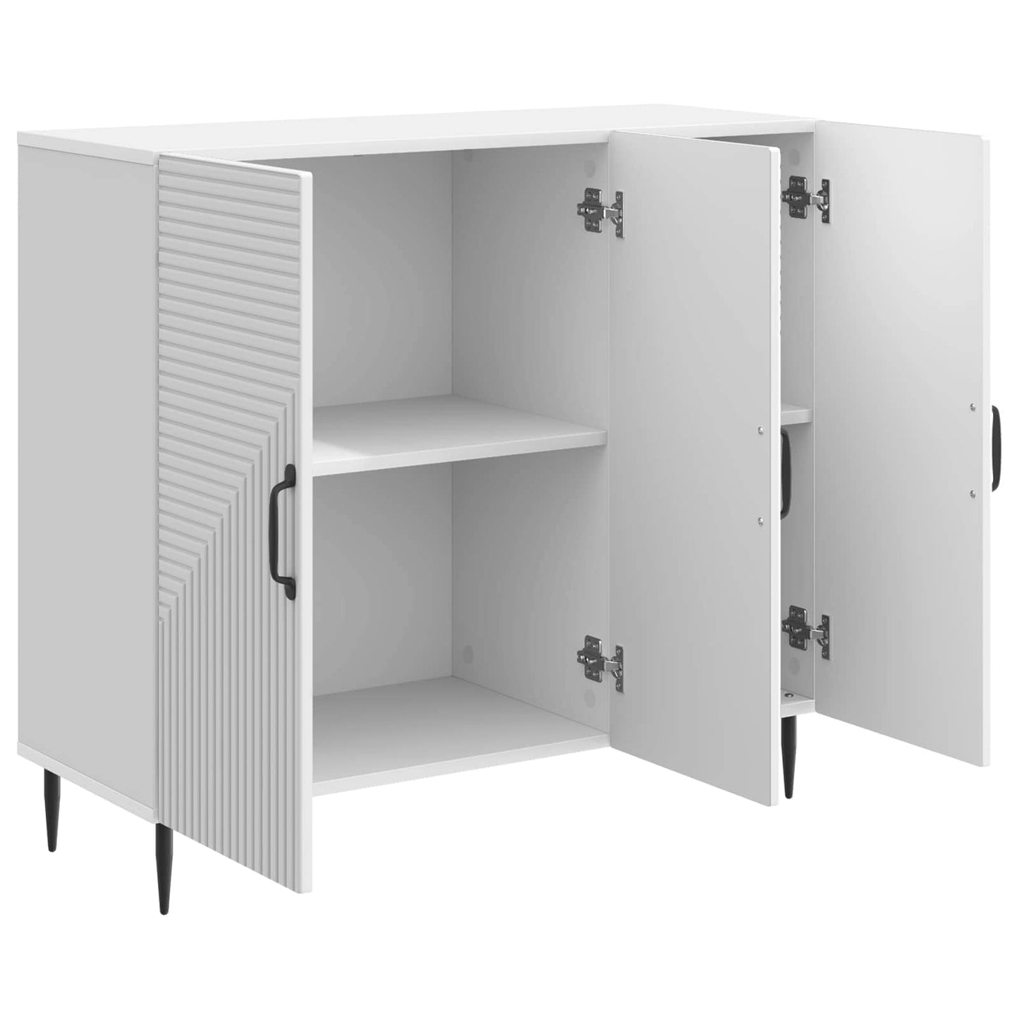 Sideboard High Gloss White 89 x 34.5 x 80 cm Engineered Wood