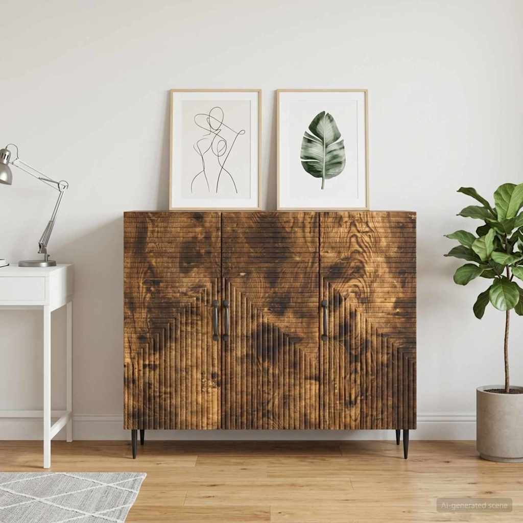 Sideboard Smoked Oak 89 x 34.5 x 80 cm Engineered Wood