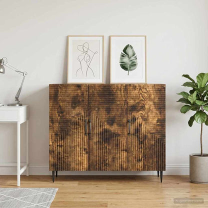 Sideboard Smoked Oak 89 x 34.5 x 80 cm Engineered Wood