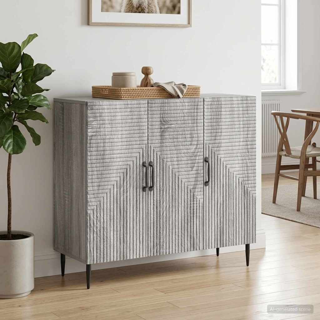 Sideboard Grey Sonoma 89 x 34.5 x 80 cm Engineered Wood