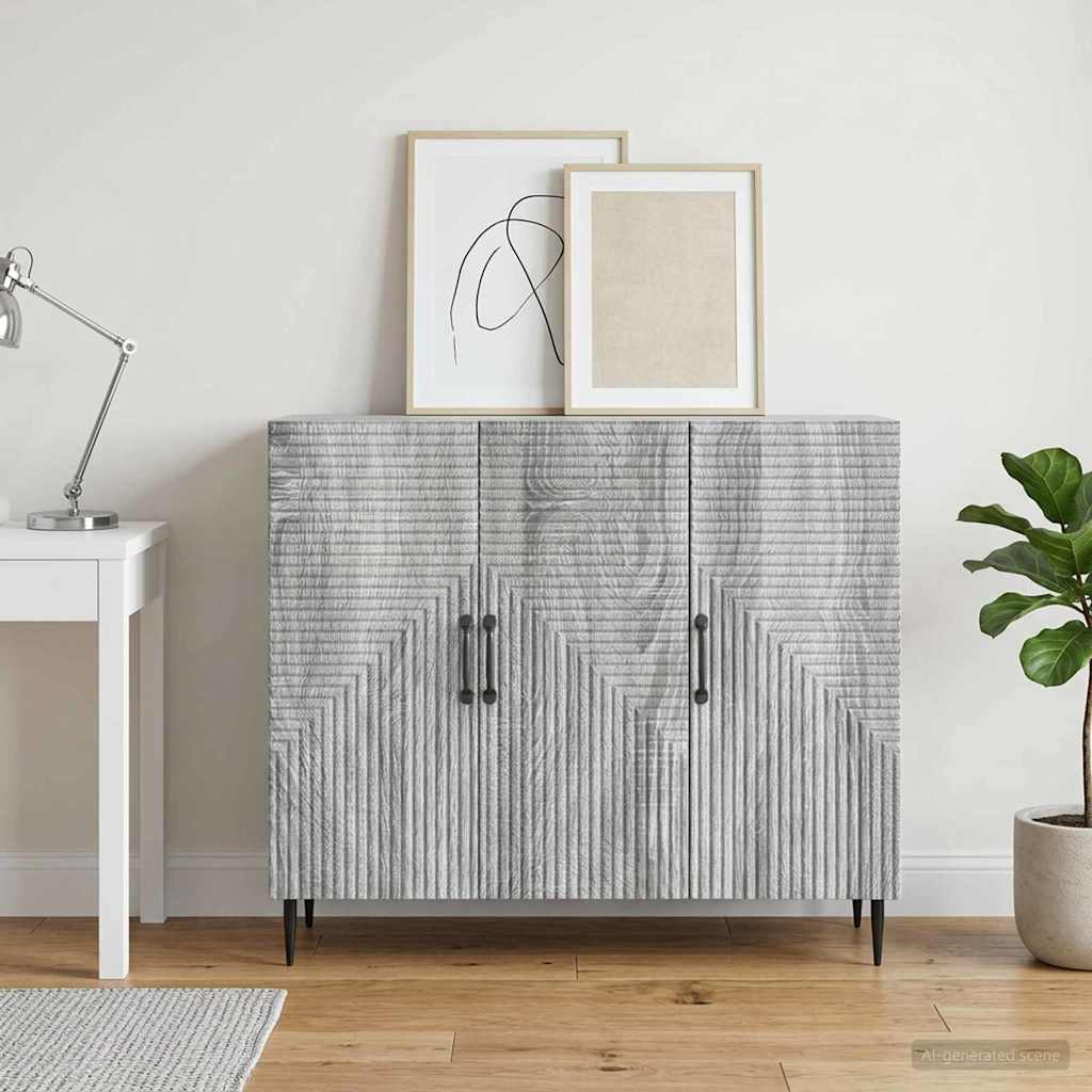 Sideboard Grey Sonoma 89 x 34.5 x 80 cm Engineered Wood