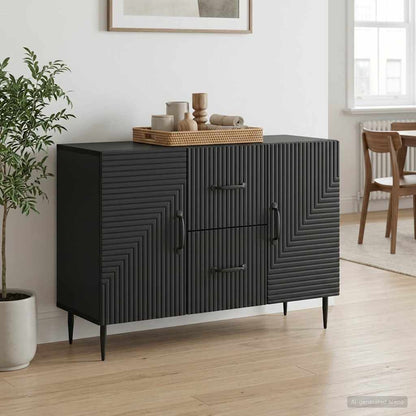 Sideboard with Drawer Black 89 x 34.5 x 60 cm Engineered Wood