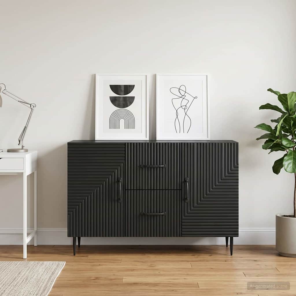 Sideboard with Drawer Black 89 x 34.5 x 60 cm Engineered Wood