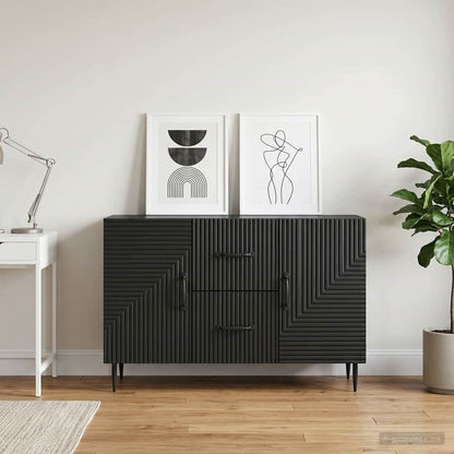 Sideboard with Drawer Black 89 x 34.5 x 60 cm Engineered Wood